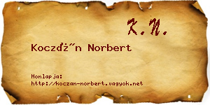 Koczán Norbert névjegykártya