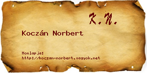 Koczán Norbert névjegykártya